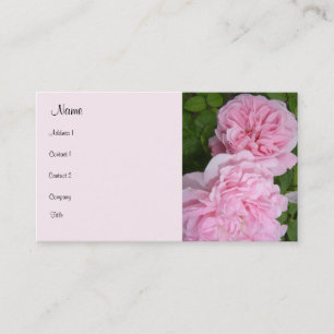 Blühende rosa Rosen Visitenkarte