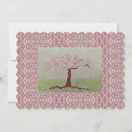 Blühende rosa Tree Note Card Einladung