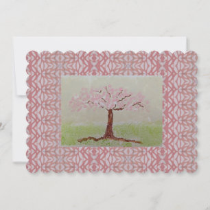 Blühende rosa Tree Note Card Einladung