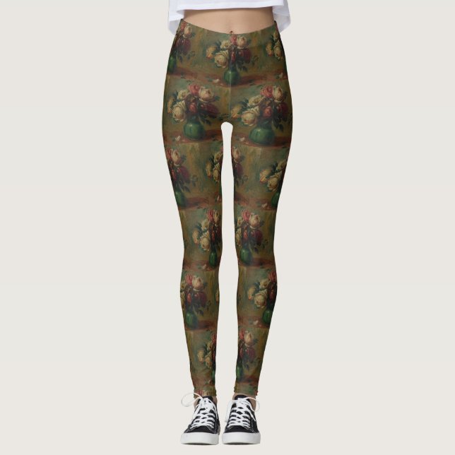 Blühende Rose in einer Vase von Pierre Renoir Clas Leggings (Vorderseite)
