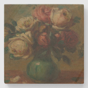 Blühende Rose in einer Vase von Pierre Renoir Clas Steinuntersetzer