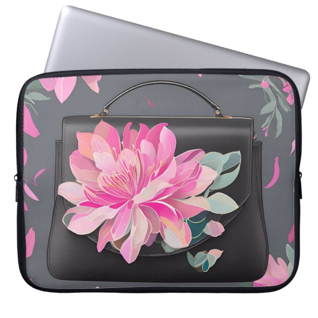 Blühende Rose KI-Kunst Laptopschutzhülle (Vorderseite)