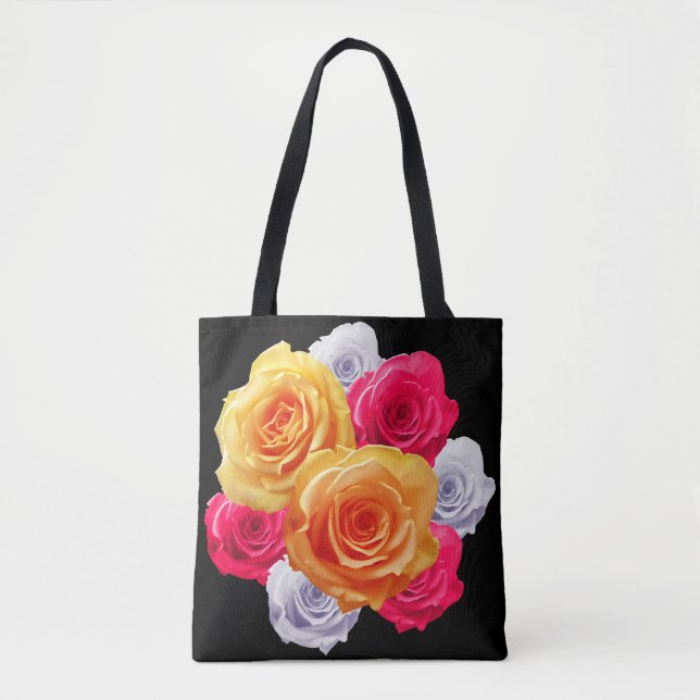 Blühende Rose Motif Tote Bag Tasche (Vorderseite)