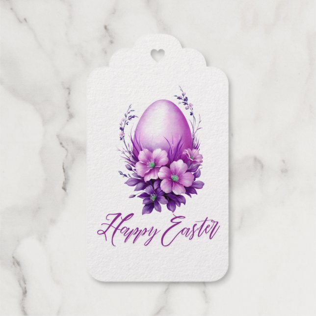 Blühende Rose Ostereier Geschenkanhänger (Rückseite)