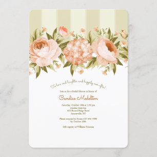 Blühende Rose und Hydrangea-Brautparty Einladung