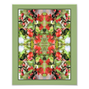 Blühende Rote Blüten Spiegelbild Abstrakt 8x10 Fotodruck