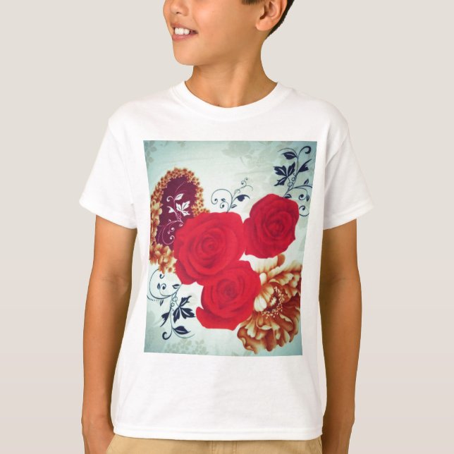 Blühende Rote Rosen T-Shirt (Vorderseite)