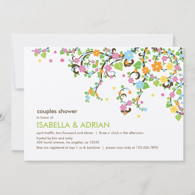 Blühende Ruhm Outdoor Baby Dusche Einladung (Vorderseite)