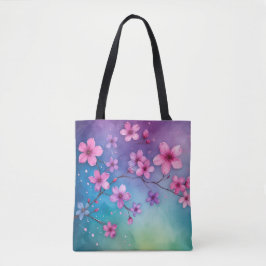 Blühende Sakura-Regenbogen-Tasche Tasche