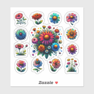 "Blühende Schönheit - Blumenaufkleber-Set" Aufkleber