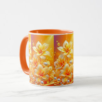 Blühende Schönheit – Elegantes Blumendesign Kaffee Tasse