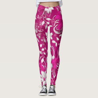 "Blühende Schönheit: Fuchsia Pink Leggings