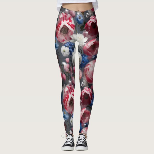 Blühende Schönheit Leggings Blühende Eleganz in Mo (Vorderseite)