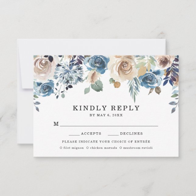 Blühende Schönheitssehen RSVP-Karte mit Wahlmöglic RSVP Karte (Vorderseite)