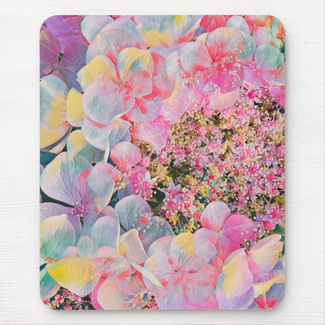 Blühende Sommer-Hydrangea-Blume Mousepad (Vorne)