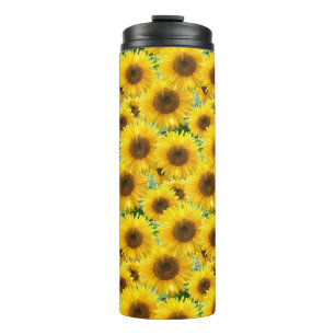 Blühende Sonnenblumen Thermosbecher