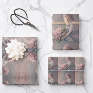Blühende Stille Ätherisch Pink Fantasy Art Geschenkpapier Set