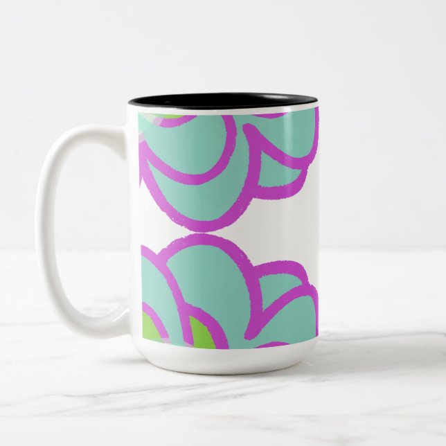 Blühende Sukkulente Kaffeepause Tasse (Links)