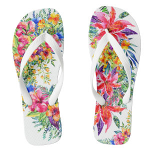 Blühende tropische Blume flackern Flops Flip Flops