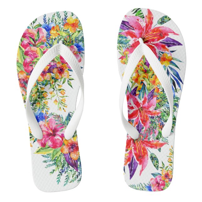Blühende tropische Blume flackern Flops Flip Flops (Fußbett)
