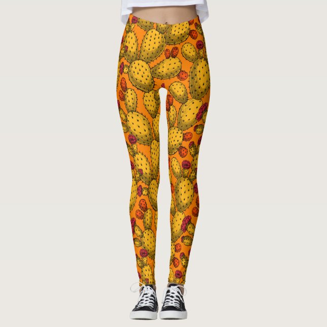 Blühende Trübungen in Gelb Leggings (Vorderseite)