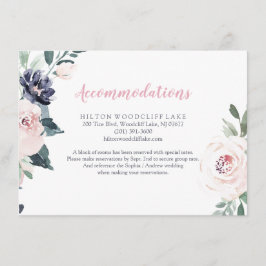 Blühende Unterkunft mit botanischem Erröten Begleitkarte