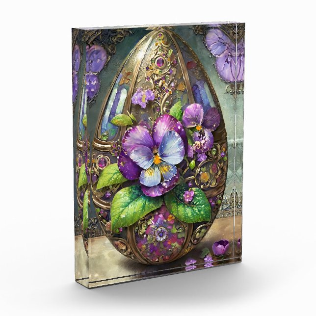 Blühende Vögel Foot Violets Wildblumen Ostereier Fotoblock (Links)