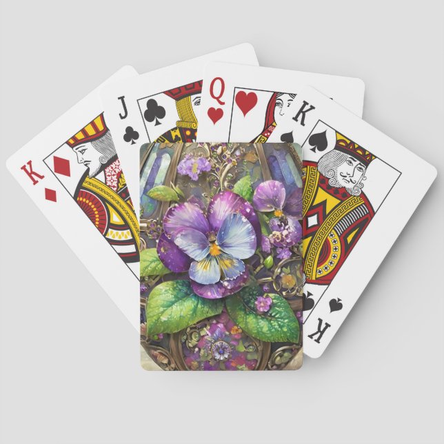 Blühende Vögel Foot Violets Wildblumen Ostereier Spielkarten (Rückseite)