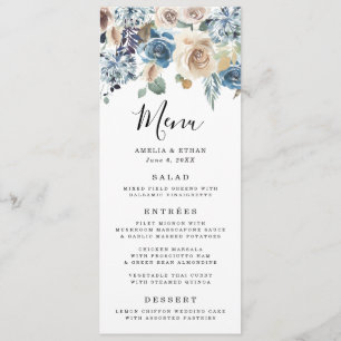Blühende Wedding Menü-Karte der Schönheits- Menükarte