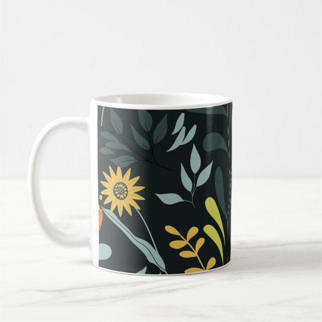 Blühende Wiese Trendy Seamless Design Kaffeetasse (Links)