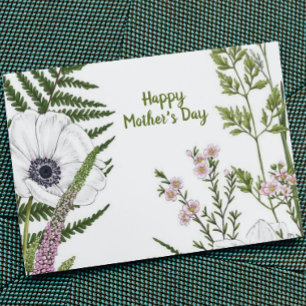 Blühende Wildblume Botanisch Muttertag Karte