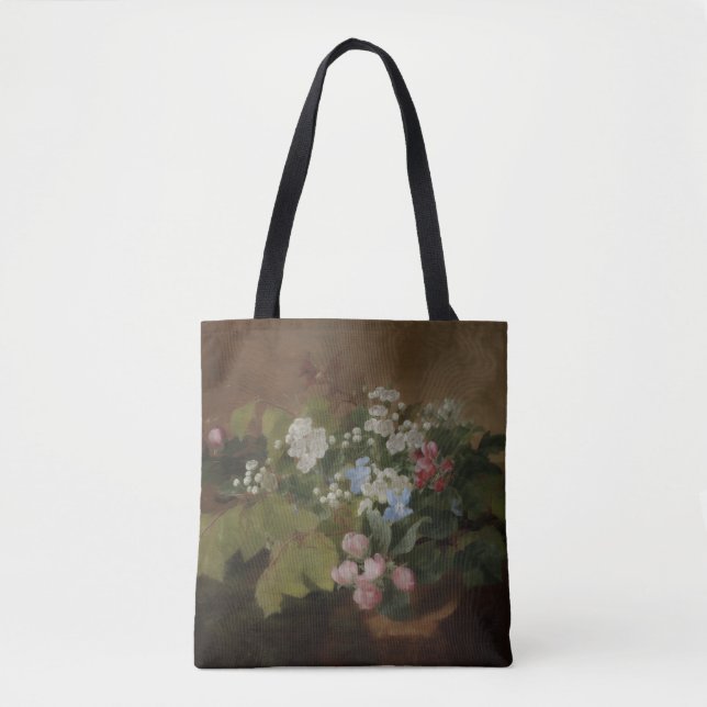 Blühende Zweige auf einem Baumstumpf Tasche (Vorderseite)