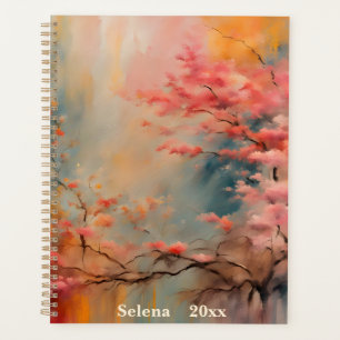 Blühende Zweigstelle Wabi-Sabi in Rosa und Orange Planer