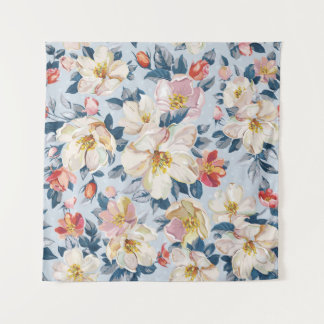 Blühender Apfelbaum, elegantes Muster. Wandteppich