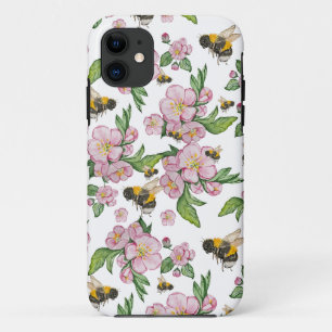 Blühender Apfelgarten mit Bienen-Aquarell Case-Mate iPhone Hülle