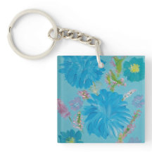 Blühender Bluebells floraler Acrylic Square Schlüs