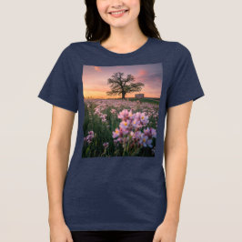 Blühender Frühling Sonnenuntergang Marine Tri-Blend Shirt