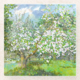 blühender Garten Glasuntersetzer