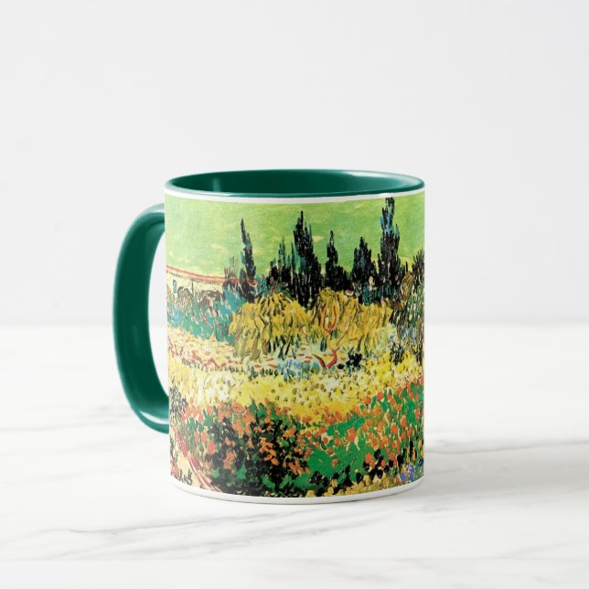 Blühender Garten mit Pfad durch Vincent van Gogh Tasse (Vorderseite Links)