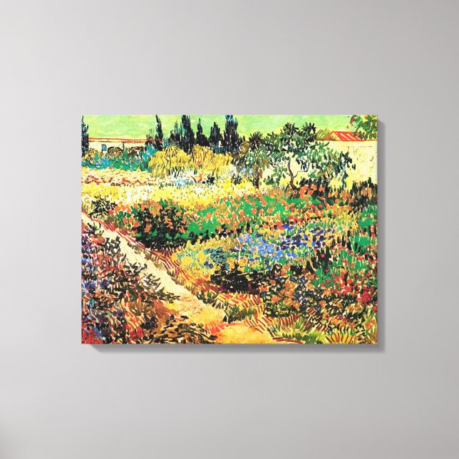 Blühender Garten mit Pfad, Vincent van Gogh Leinwanddruck (Vorderseite)