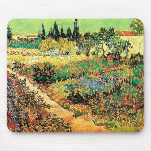 Blühender Garten mit Weg von Vincent van Gogh Mousepad