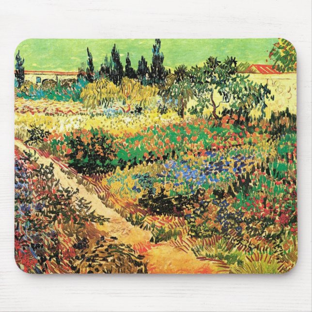 Blühender Garten mit Weg von Vincent van Gogh Mousepad (Vorne)