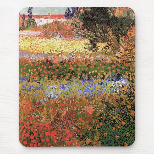 Blühender Garten, Vincent van Gogh. Mousepad (Vorne)