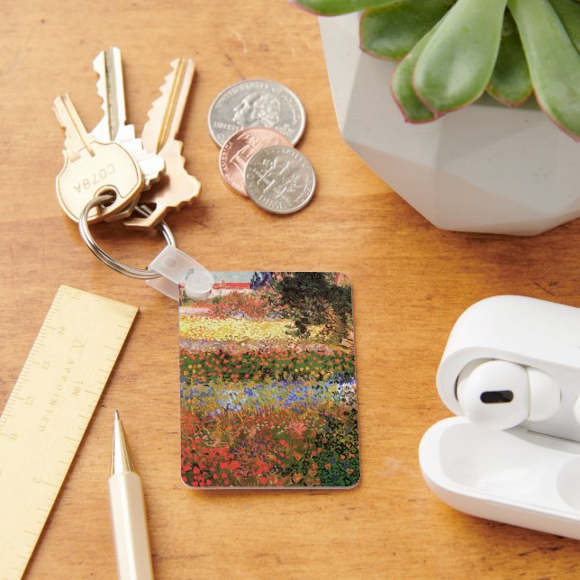 Blühender Garten von Vincent van Gogh Schlüsselanhänger (Schreibtisch)