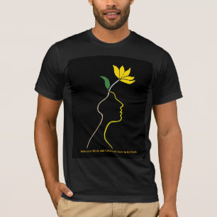 Blühender Geist - Minimalistisches Blumenkopfdesig T-Shirt