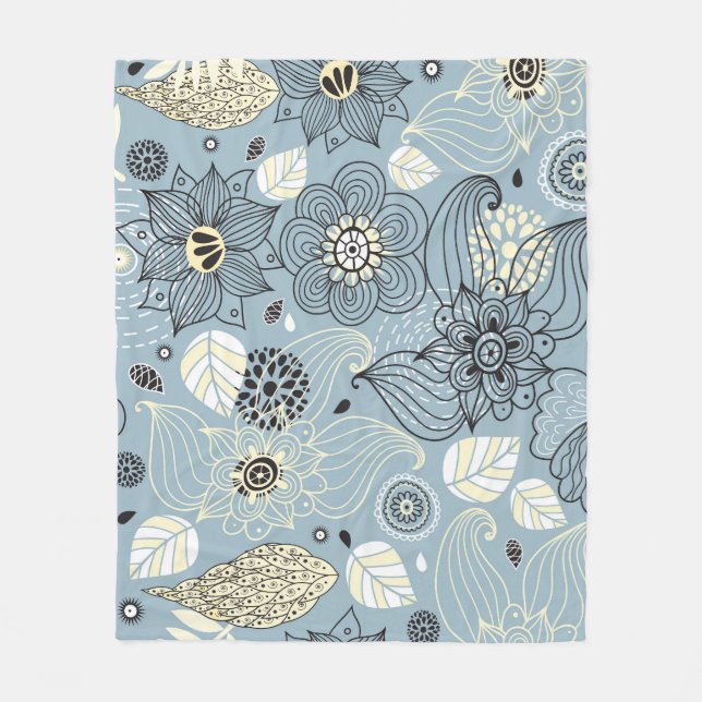 Blühender Herbst: Elegantes saisonales Design Fleecedecke (Vorderseite)
