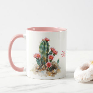 Blühender Kaktus Tasse
