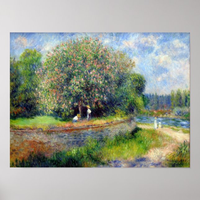 Blühender Kastanienbaum Pierre Auguste Renoir S. Poster (Vorne)