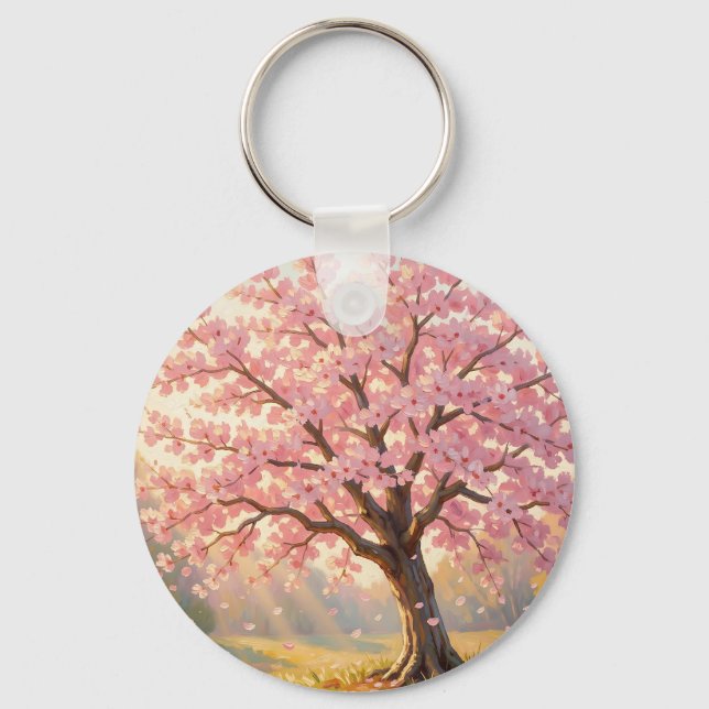 Blühender Kirschblütenbaum Frühling Schlüsselanhänger (Vorderseite)