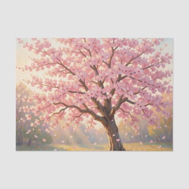Blühender Kirschblütenbaum Frühling Seidenpapier (Vorderseite)